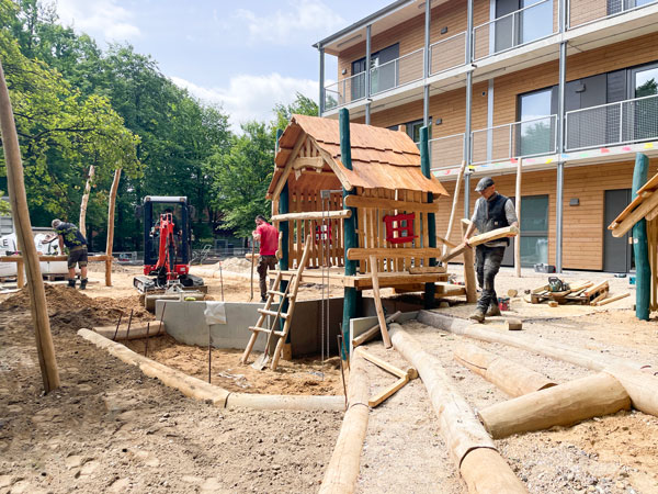 Außengelände Baustelle einer Kita